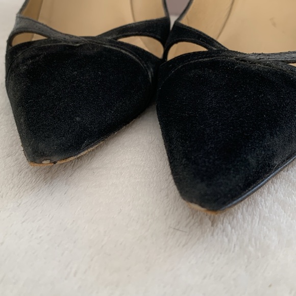 Jimmy Choo black suede watersnake skin pumps - Picture 6 of 17